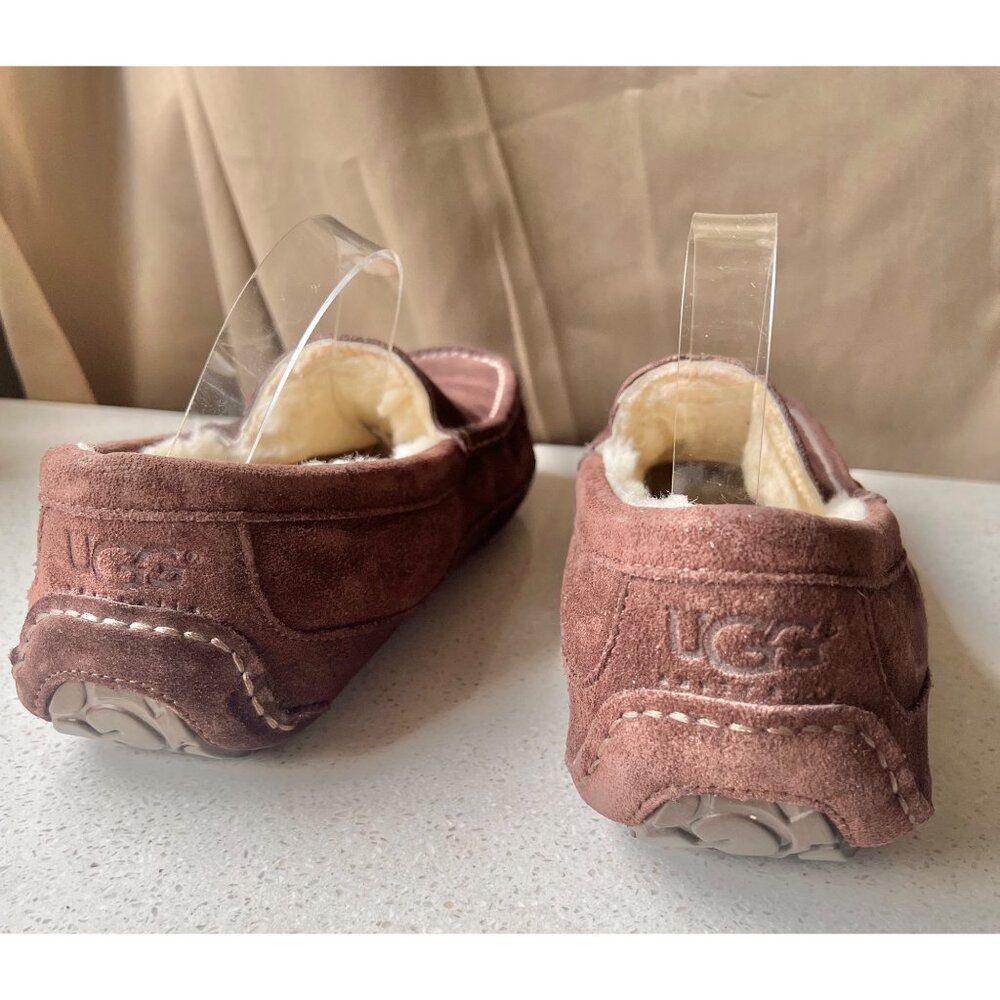 UGG Mens Size 11 Chestnut Suede & Lambs Wool Lined House Slippers - Picture 6 of 11